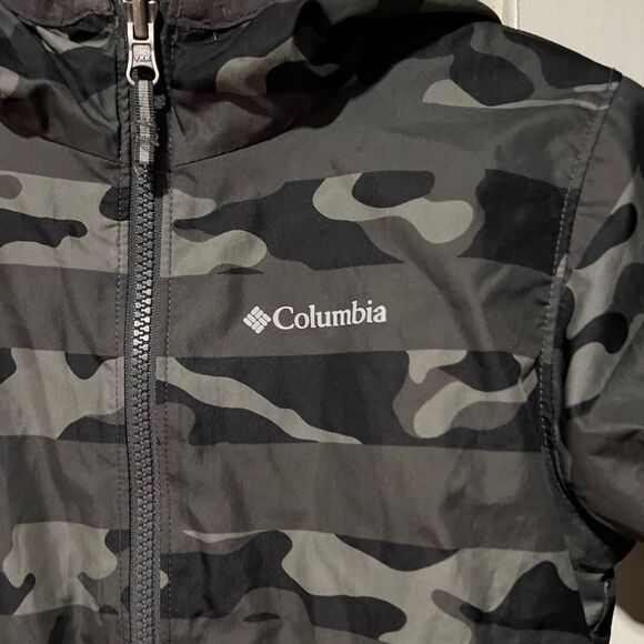Columbia Camo Striped Kids Rain Jacket - Picture 6 of 7